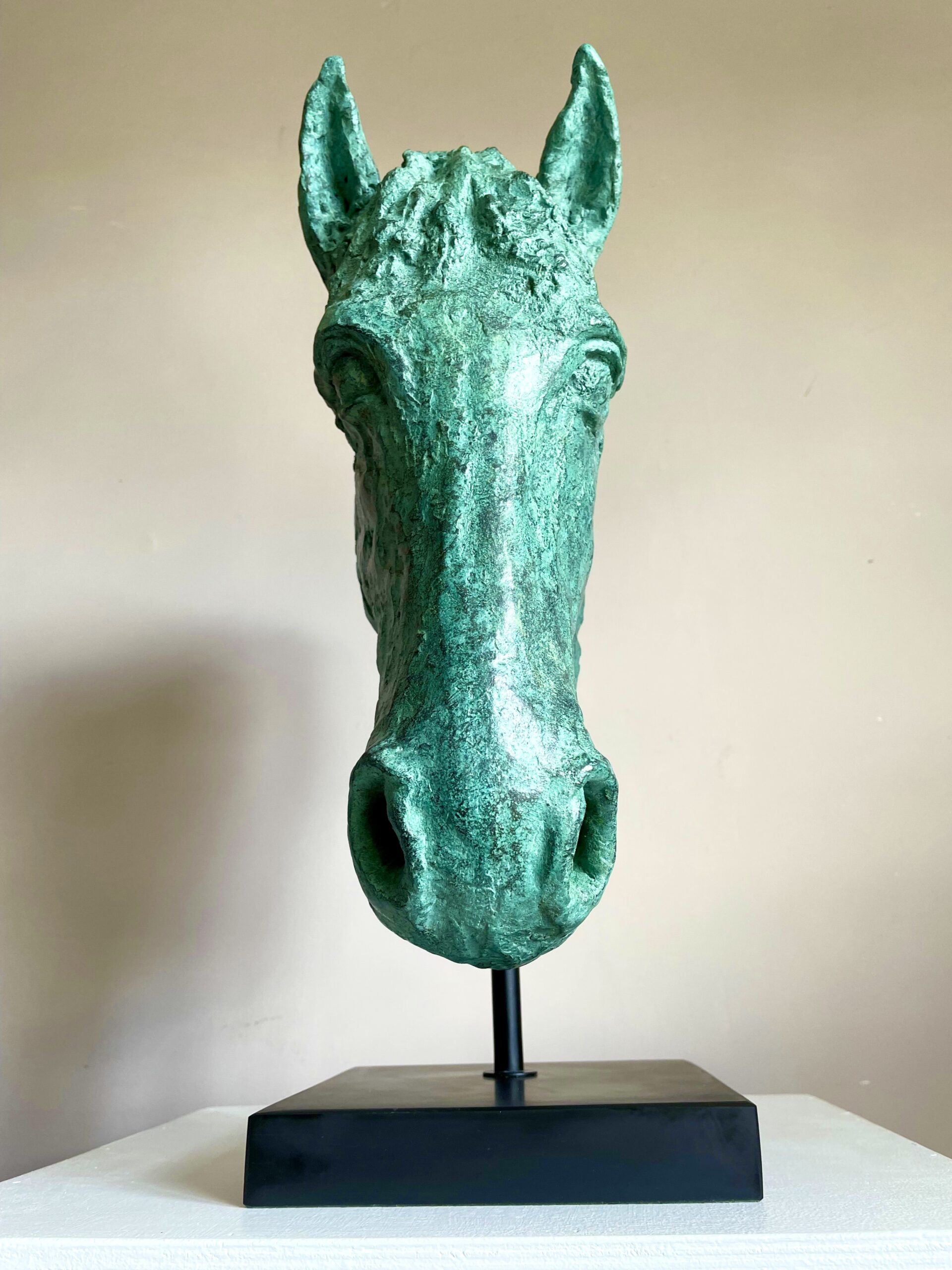 This sculpture is of a horses head which was commissioned by a client. The horse is called Bailey. This is a sculpture of interior display.